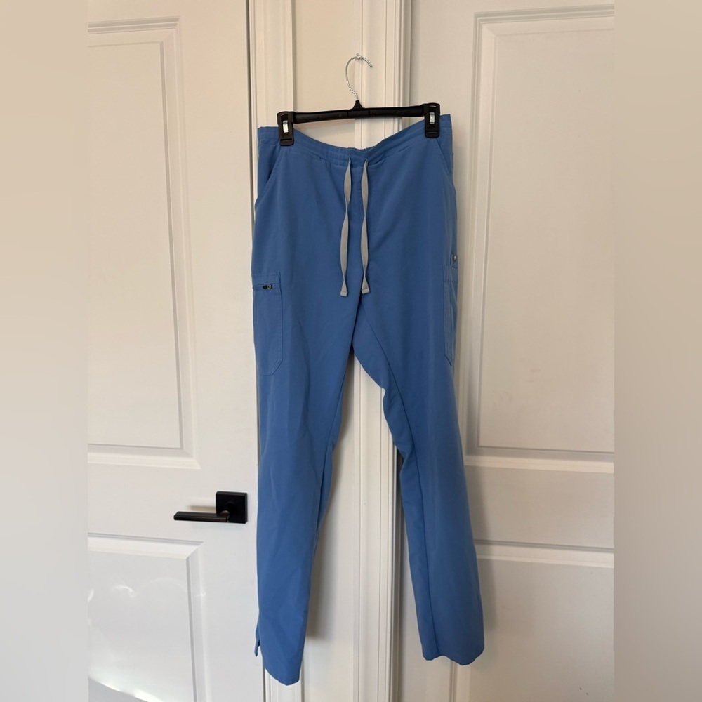 ( SET ) FIGS Casma Top Yola Pants SIZE MEDIUM Blue - Picture 6 of 7